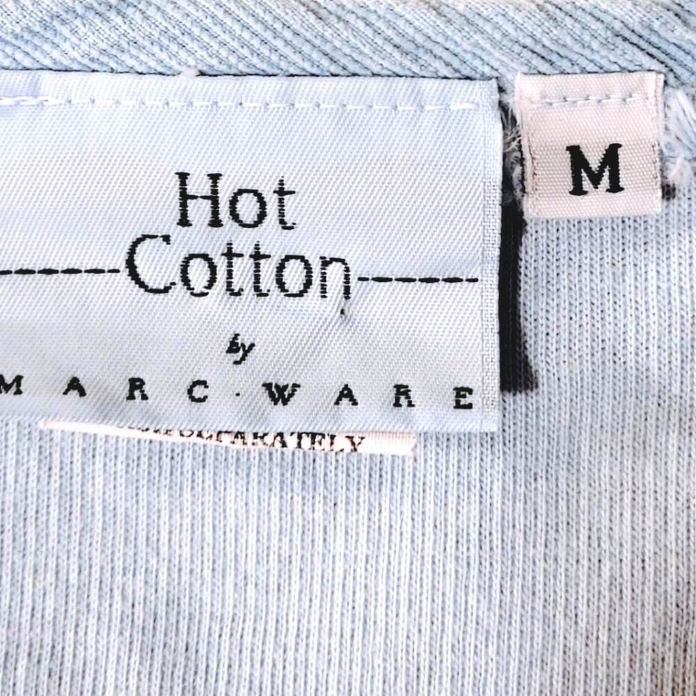 Hot Cotton Long-sleeved Shirt Dusty Blue Medium Cozy Soft Raw Hems 💙 - Picture 3 of 4